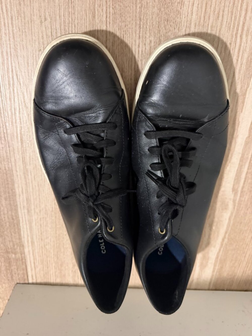 Cole Haan GrandPro Tennis Sneakers Mens Black Leather Lace Up C22583